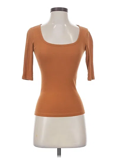 Pre-owned Everlane 3/4 Sleeve T-shirt In Brown