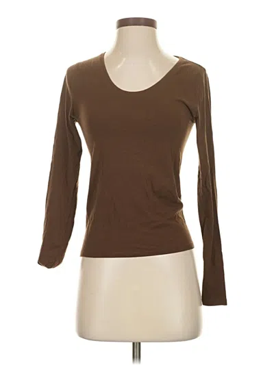 Pre-owned Everlane 3/4 Sleeve T-shirt In Brown