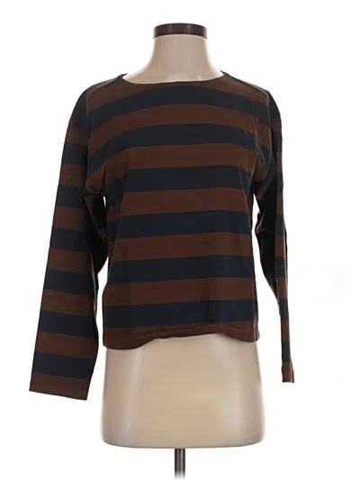 Pre-owned Everlane 3/4 Sleeve T-shirt In Brown