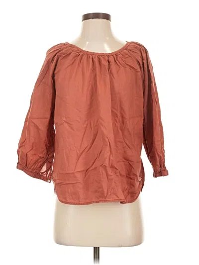 Pre-owned Everlane 3/4 Sleeve T-shirt In Brown
