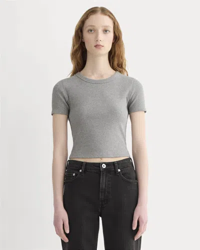 Everlane '90s Rib Tshirt In Mid Heather Grey In Gray