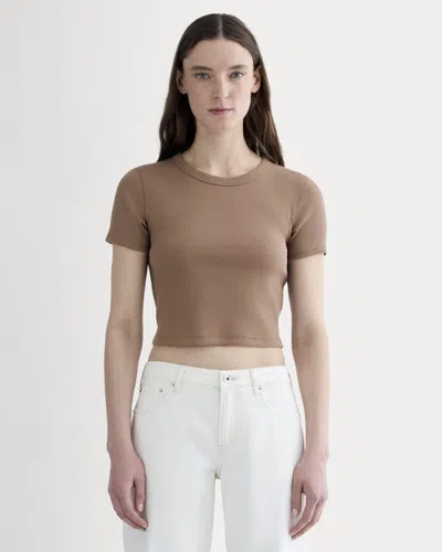 Everlane '90s Rib Tshirt In Mocha In Brown