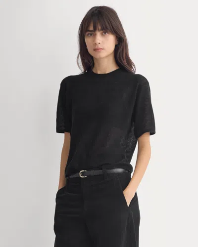 Everlane Air Alpaca Cropped Sweater Crew In Black