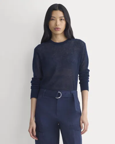 Everlane Air Alpaca™ Relaxed Crew Neck Sweater Top In Navy In Blue