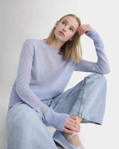 Everlane Air Alpaca™ Relaxed Crew Neck Sweater Top In Soft Blue