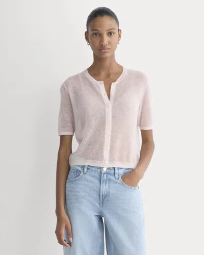 Everlane Air Alpaca™ Short-sleeve Cardigan In Soft Pink