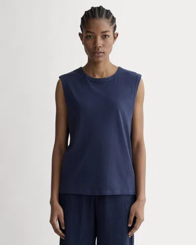 Everlane Air Muscle Tank Top In Navy In Blue