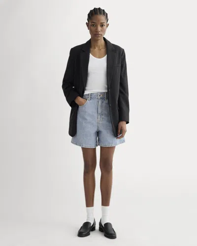 Everlane A-line Denim Short In Light Indigo In Black