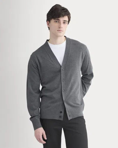 Everlane All-year Cardigan In Heather Mid Charcoal In Gray