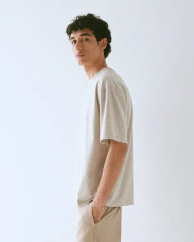 Everlane Archive Relaxed-fit Cotton Crew Tshirt In Heathered Oatmeal In Neutral