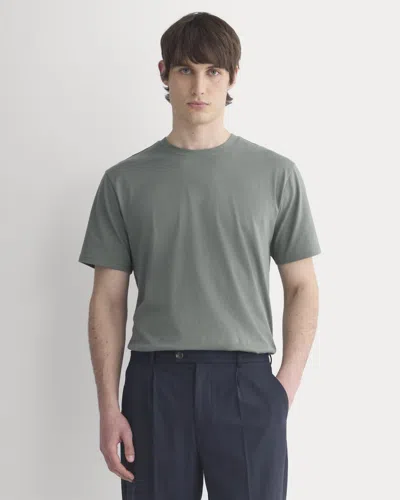 Everlane Archive Standard-fit Cotton Crew Tshirt In Agave Green In Gray