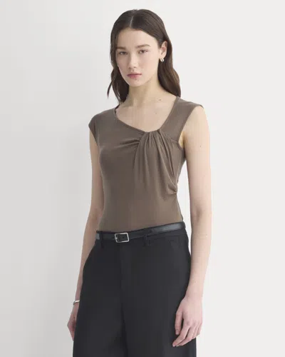 Everlane Asymmetrical Top In Green