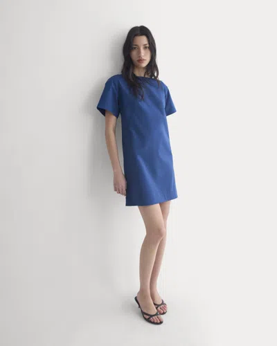 Everlane Boatneck Mini Dress In Estate Blue