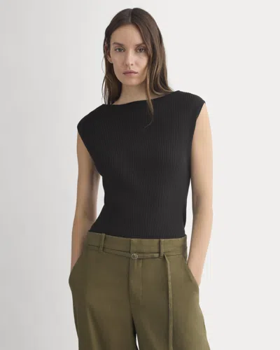 Everlane Boat-neck Ribbed Knit In Black