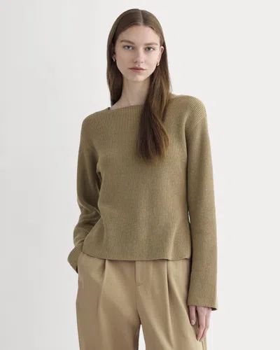 Everlane Boatneck Top In Brown
