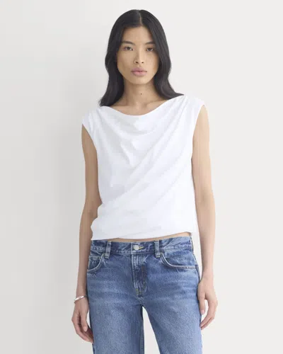 Everlane Boatneck Twisted Top In White