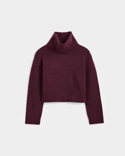 Everlane Boucl� Oversized Turtleneck Sweater In Deep Plum