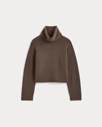 Everlane Boucl� Oversized Turtleneck Sweater In Deep Taupe