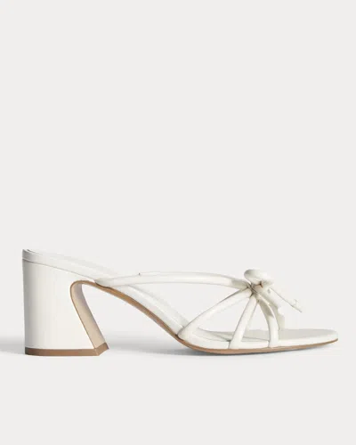Everlane Bow Heel In Canvas In White