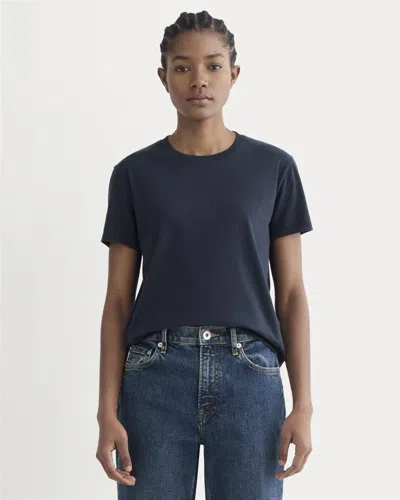 Everlane Box-cut Tshirt In Blue