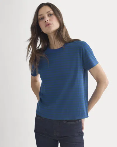 Everlane Box-cut Tshirt In Blue