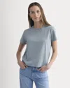 Everlane Box-cut Tshirt In Blue