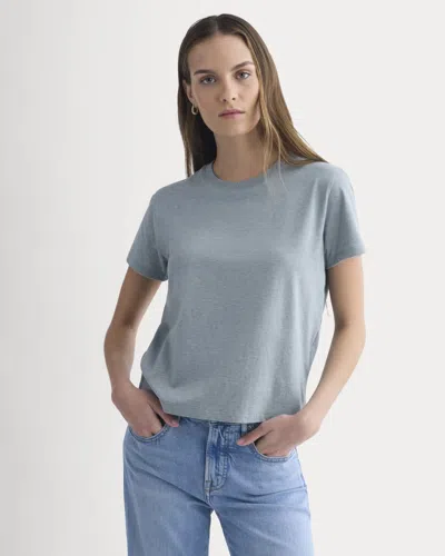 Everlane Box-cut Tshirt In Blue