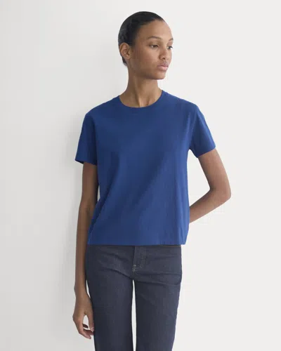 Everlane Box-cut Tshirt In Blue