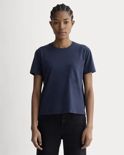 Everlane Box-cut Tshirt In Blue