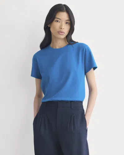 Everlane Box-cut Tshirt In Blue