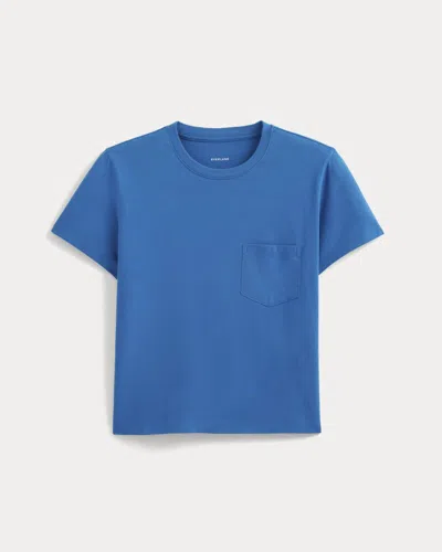 Everlane Box-cut Tshirt In Blue