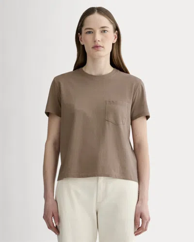 Everlane Box-cut Tshirt In Brown