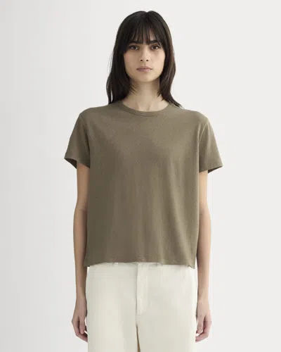 Everlane Box-cut Tshirt In Brown
