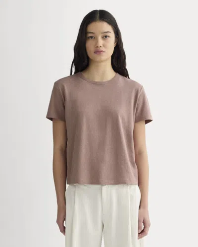 Everlane Box-cut Tshirt In Brown