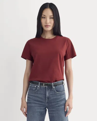 Everlane Box-cut Tshirt In Burgundy