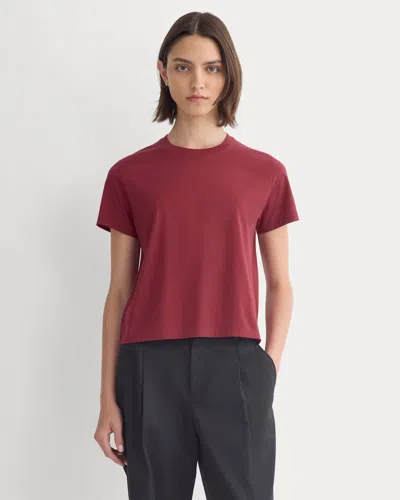 Everlane Box-cut Tshirt In Cabernet
