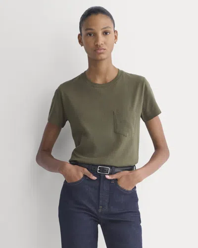 Everlane Box-cut Tshirt In Green