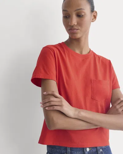 Everlane Box-cut Tshirt In Red