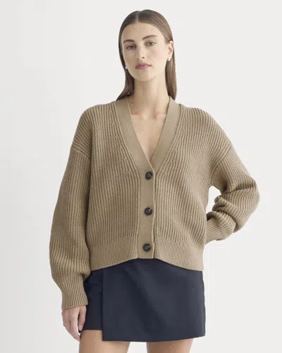 Everlane Boxy Cardigan In Brown