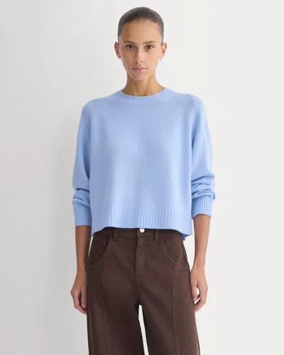 Everlane Boxy Crew Neck Sweater In Blue