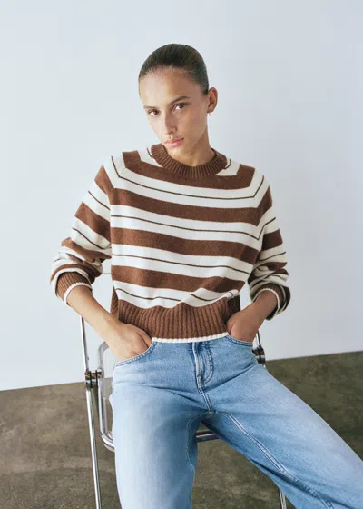 Everlane Boxy Crew Neck Sweater In Brown