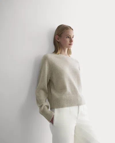 Everlane Boxy Crew Neck Sweater In Canvas In Gray