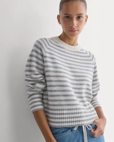 Everlane Boxy Crew Neck Sweater In Grey