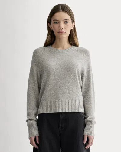 Everlane Boxy Crew Neck Sweater In Light Heather Grey In Gray