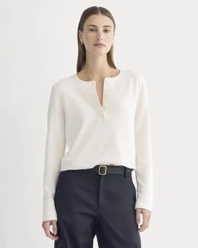 Everlane Boxy Henley Sweater In Neutral