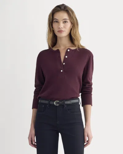 Everlane Boxy Henley Sweater In Red