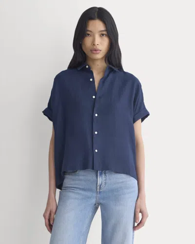 Everlane Boxy Shirt In Blue