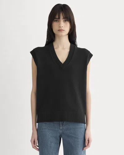 Everlane Boxy Sweater Vest In Black