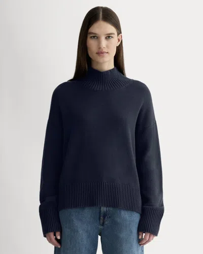 Everlane Boxy Turtleneck Sweater In Black