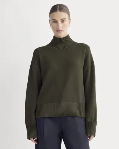 Everlane Boxy Turtleneck Sweater In Green